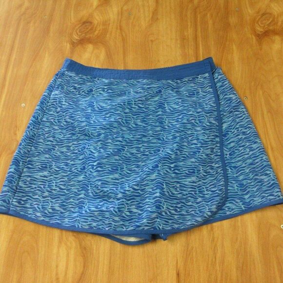 CATALINA Ladies Skirted Swimsuit Bottom Womens L (12-14) Blue Skirt Shorts Skort - Picture 1 of 12